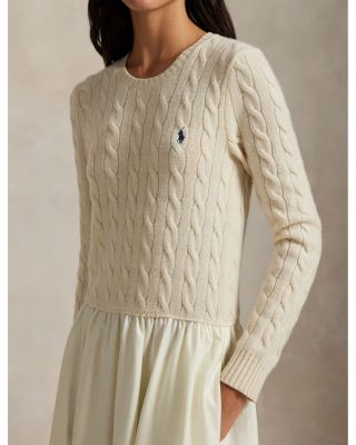 Cable Knit Poplin Dress