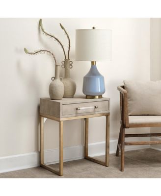 Kain Faux Leather Shagreen Side Table