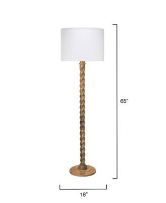 Barley Twist Floor Lamp, Natural Mango Wood