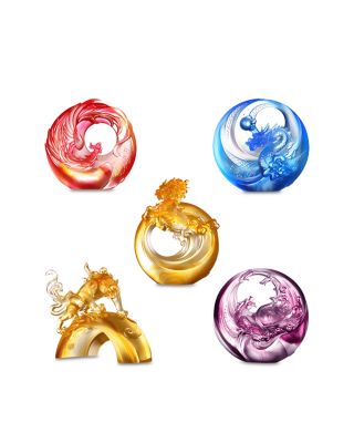 The Heart Points To The Future Crystal Sculptures, Set of 5