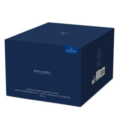 Rose Garden Coupe Champagne Glass, Set of 4