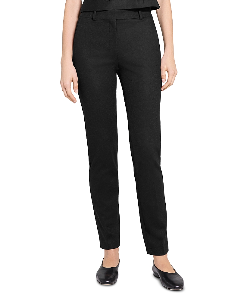 Theory Slim Fit Wool Blend Pants In Black