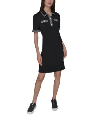 Tweed Trim Polo Dress