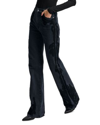 Crosbie High Rise Wide Leg Jeans in Washed Onyx