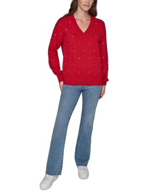 Embellished V-Neck Sweater