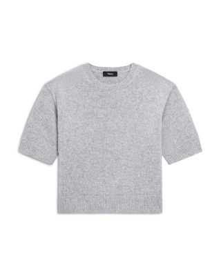 Cashmere Cropped Short Sleeve Sweater