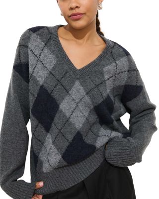 Campbell Argyle V Neck Sweater