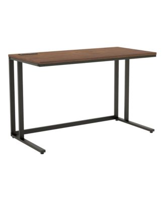 Sanford Steel Base Two-Tone Writing Desk with USB Ports and Outlets