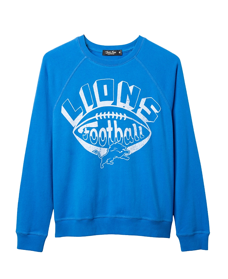 Junk Food Clothing Women's Nfl Detroit Lions Football Raglan Crew Fleece