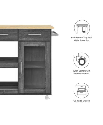 Culinary Kitchen Cart with Towel Bar