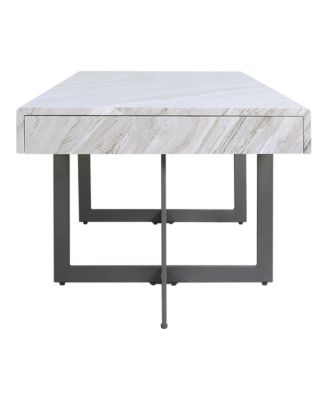 Martine 47" Faux Marble Top 2-Drawer Coffee Table