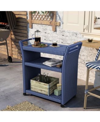 Phelps Aluminum 3-Open Shelf Patio Serving Cart