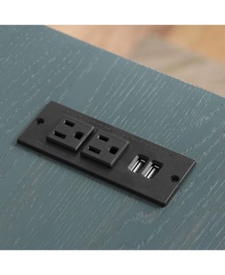 Hudson Steel L-Shape Corner Desk with USBs and Outlets