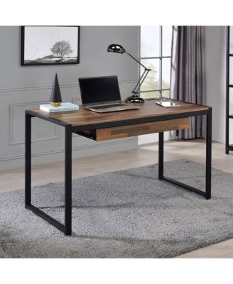 Rilla Steel Base 1-Drawer Writing Desk with USB Ports and Outlets