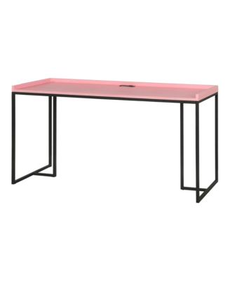 Hinsdale Metal Base Computer Desk with USBs and Outlet