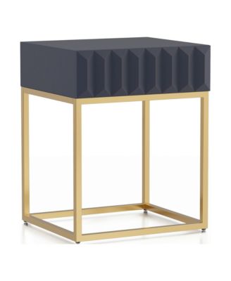 Lamon 19-inch Metal Frame 1-Drawer Side Table
