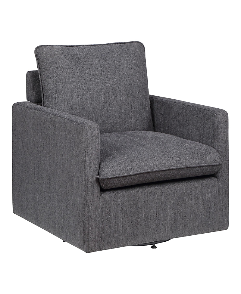 Furniture Of America Chester Linen Upholstered Swivel Chair In Gray