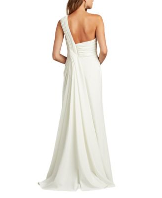 Laine One-Shoulder Crepe Gown