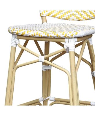 Colfer Aluminum and PE Wicker Patio Bar Chairs, Set of 2