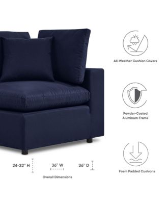 Commix Overstuffed Outdoor Patio Corner Chair