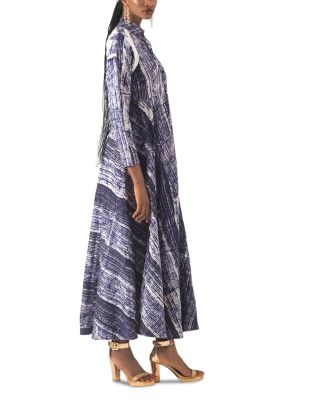 Erimpe Printed Button Front Maxi Dress