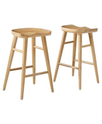 Saville Backless Wood Counter Stools, Set of 2