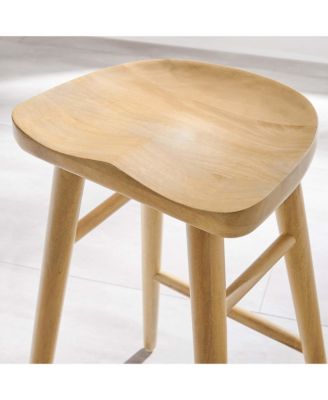 Saville Backless Wood Counter Stools, Set of 2