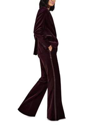Velvet Flare Leg Pants 