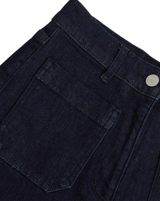 in Bella Wide Patch Pocket Jeans in Mid Blue