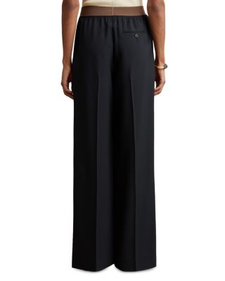 Petite Mid Rise Wide Leg Pants 