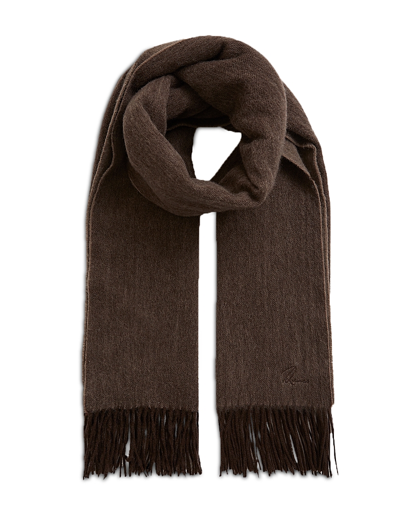 Reiss Chocolate Wool-cashmere Scarf In Brown
