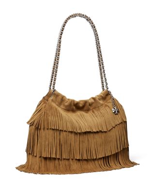 Fleming Suede Fringe Hobo Bag