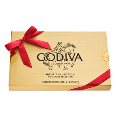 Holiday Assorted Chocolate Gold Gift Box, 15 Piece