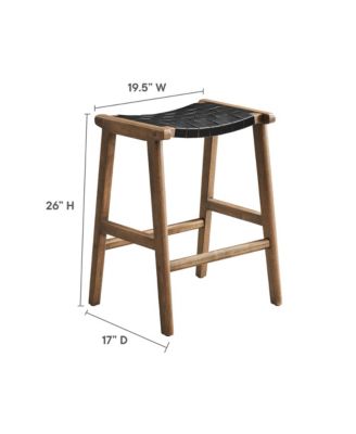 Saoirse Faux Leather Wood Counter Stool, Set of 2