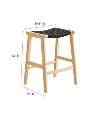 Saoirse Woven Rope Wood Counter Stool, Set of 2