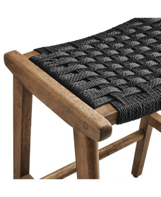 Saoirse Woven Rope Wood Counter Stool, Set of 2