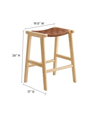 Saoirse Faux Leather Wood Counter Stool, Set of 2