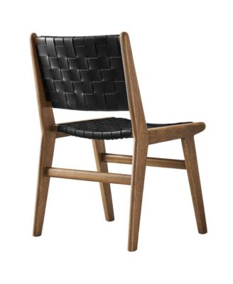Saoirse Leather Wood Dining Side Chair, Set of 2