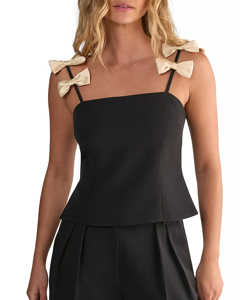 Nasty Gal Contrast Bow Tailored Top