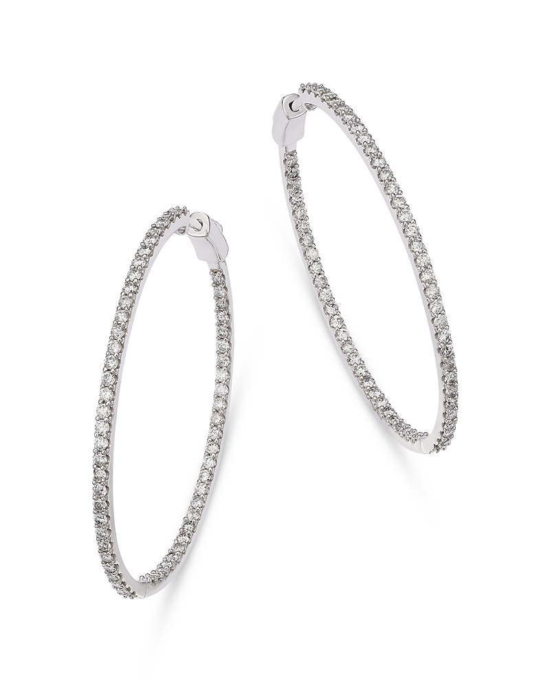 Bloomingdale's Fine Collection Diamond Inside-Out Hoop Earrings in 14K Gold, 3.0 tcw