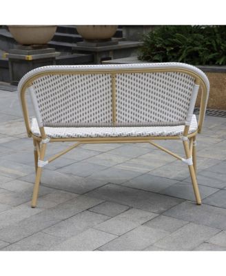 Doria 2-Seater Outdoor Loveseat with Diagonal Wicker Design