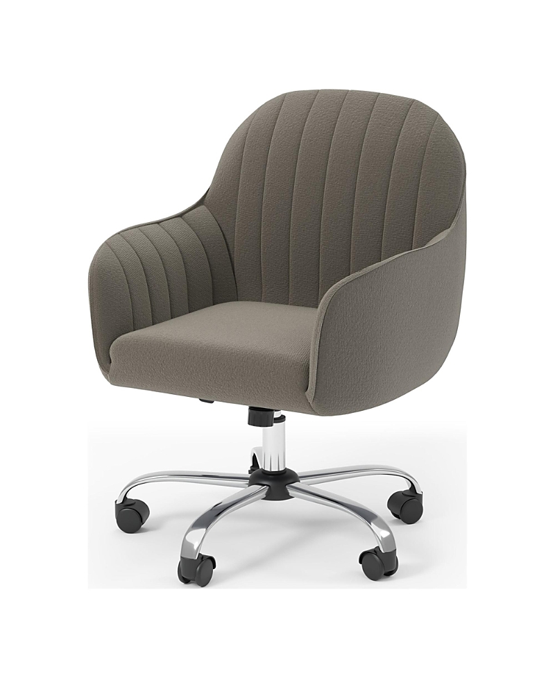 Furniture Of America Granville Steel Frame Upholstered Height Adjustable Desk Chair In Brown