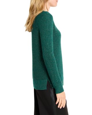 Shimmer Waffle V Neck Sweater