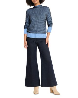 Funnel Neck Pixel Knit Sweater