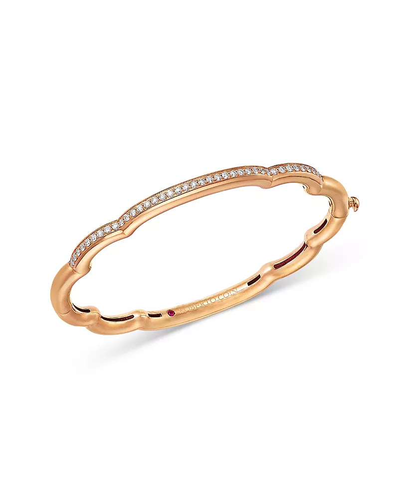 Roberto Coin 18K Rose Gold Cialoma Diamond Cloud Bangle Bracelet