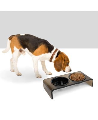 Small Bronze Pet Feeder, 1 Pint Bowls