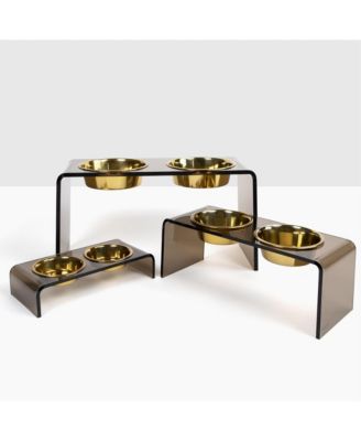 Medium Bronze Pet Feeder, 1 Quart Bowls