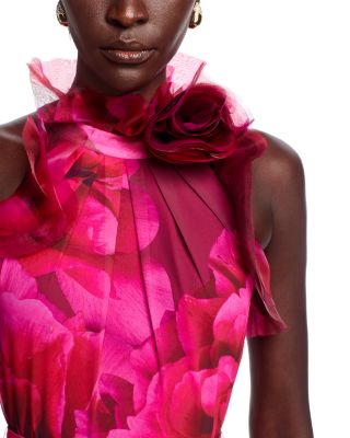 Floral Organza Halter Gown