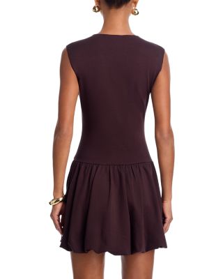 Ponte Mock Neck Bubble Mini Dress - Exclusive