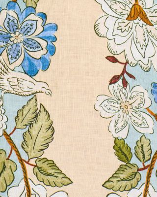 Garden Scarf Print Linen Top